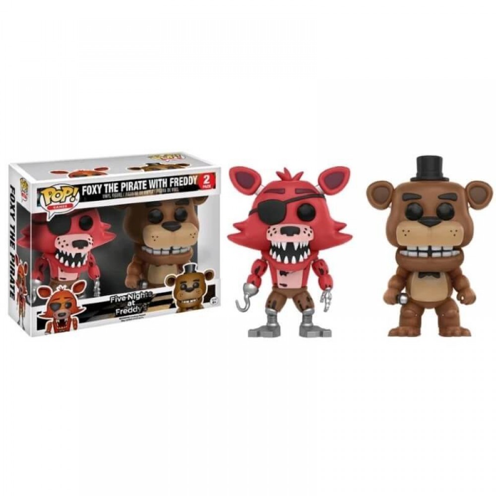 Figurine Pop Five Nights at Freddy's pas cher : Freddy & Foxy - 2 pack