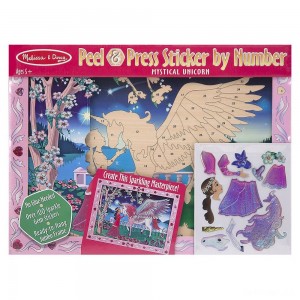 Black Friday | Melissa & Doug Peel and Press Sticker by Number Kit: Mystical Unicorn - 100+ Stickers, Jumbo Frame - Sale